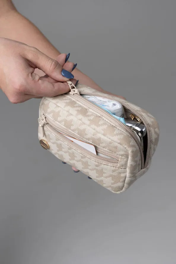 Mabē Monarch Accessory Bag - Houndstooth - ACC-01-0001