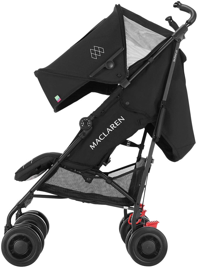 Maclaren 2016/2017 Techno XT Stroller - Black/Black (+ Seat Liner in Fried Eggs)