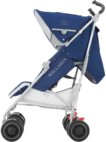 Maclaren 2016/2017 Techno XT Stroller - Medieval Blue/Silver (+ Seat Liner in Fried Eggs)
