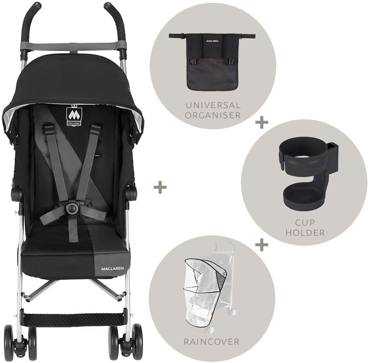 Maclaren 2016/2017 Triumph Style Set - Black/Charcoal