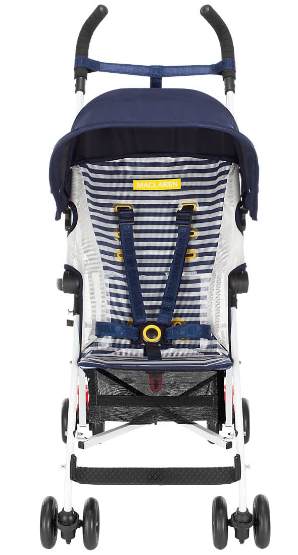 Maclaren Volo Umbrella Stroller - White Nautical Stripe - DSE01012