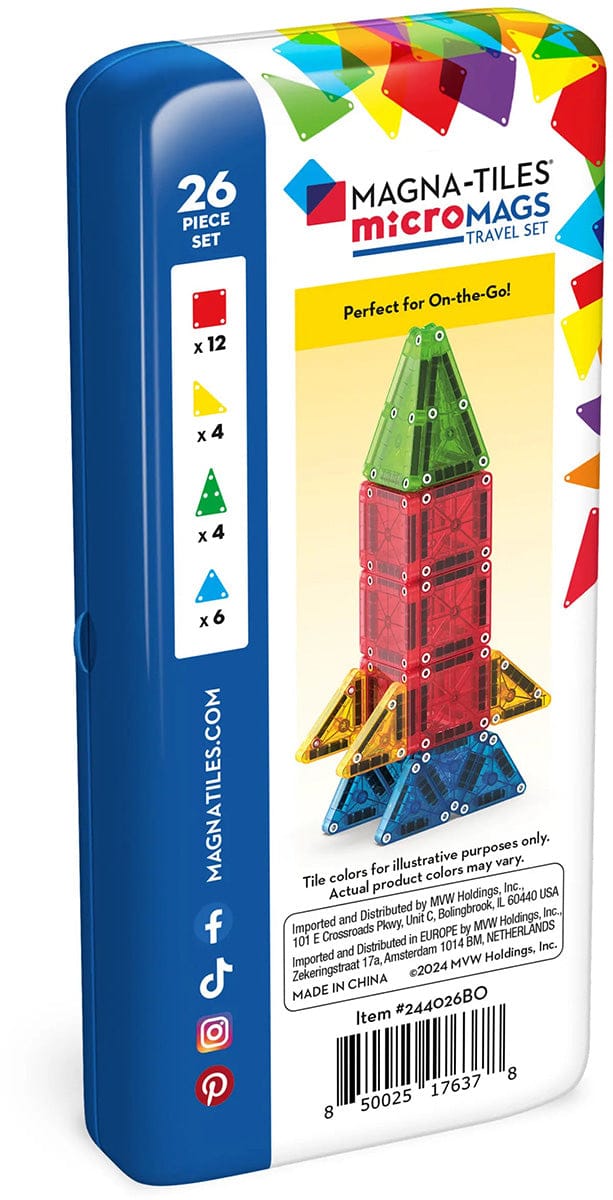 Magna-Tiles microMAGS, 26-Piece Travel Set – Albee Baby