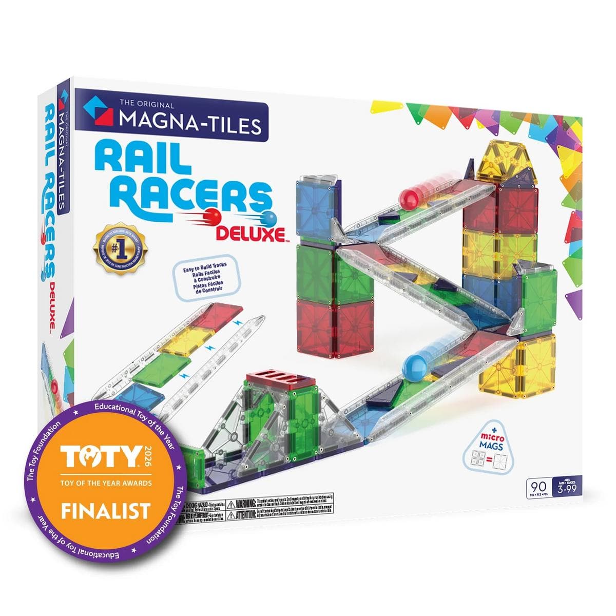 Magna-Tiles Rail Racers Deluxe, 90 Piece Set - 251090RR