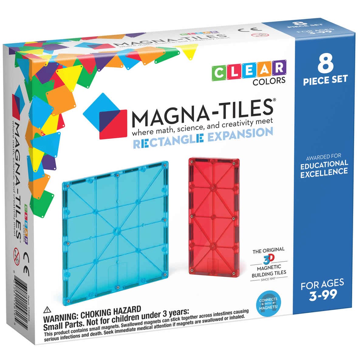 Magna-Tiles Rectangles 8-Piece Expansion Set - 15816