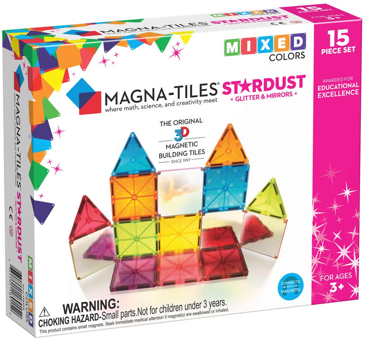 Magna-Tiles Stardust 15-Piece Set - 18915