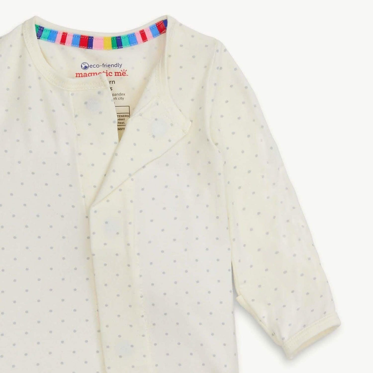 Magnetic Me Modal Footie - Pin Dot Cream, 0-3M