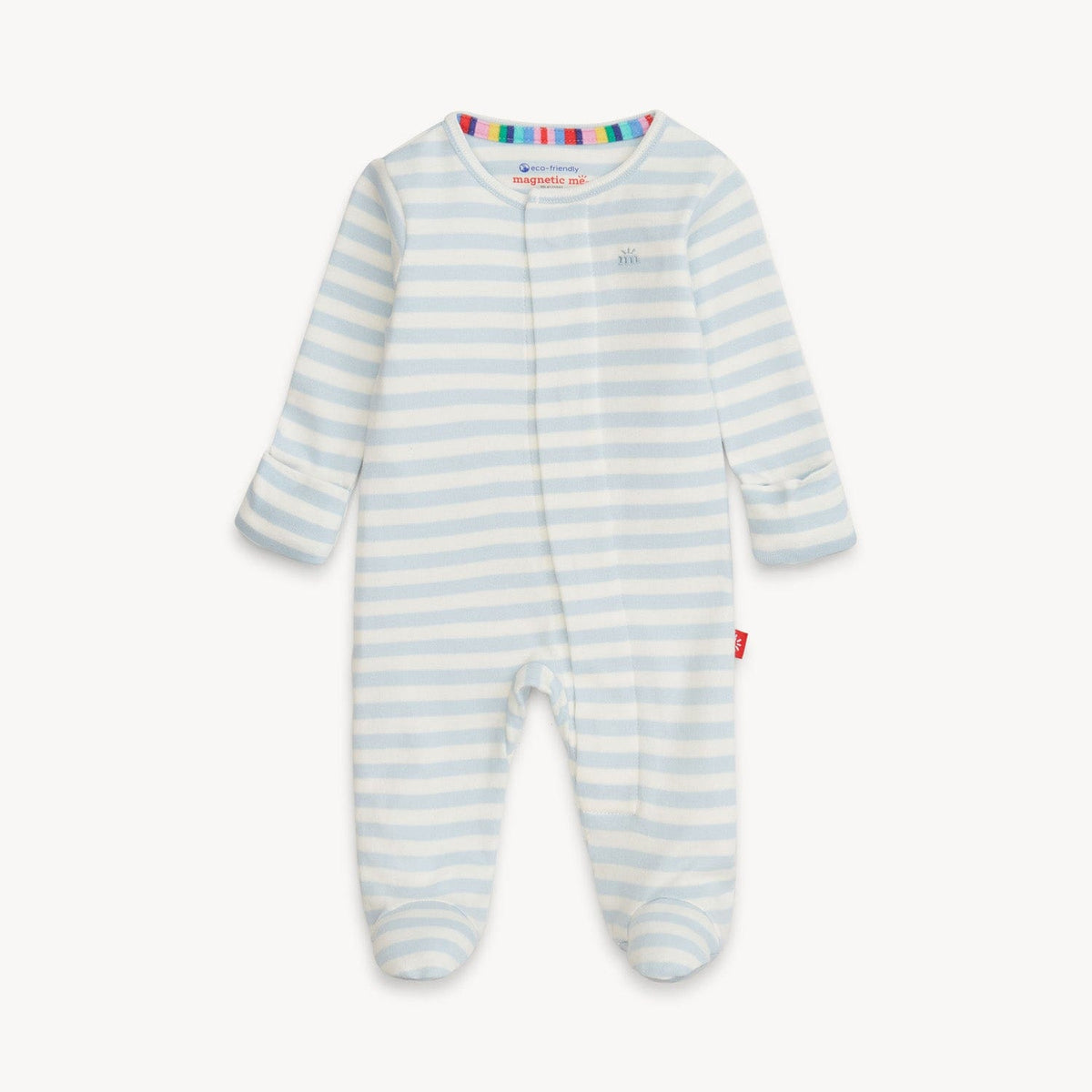 Magnetic Me Organic Cotton Magnetic Footie - Blue Stripe, 3-6M - Image 4