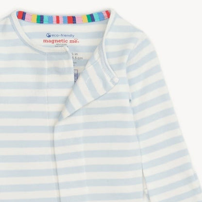 Magnetic Me Organic Cotton Magnetic Footie - Blue Stripe, 3-6M - Image 2