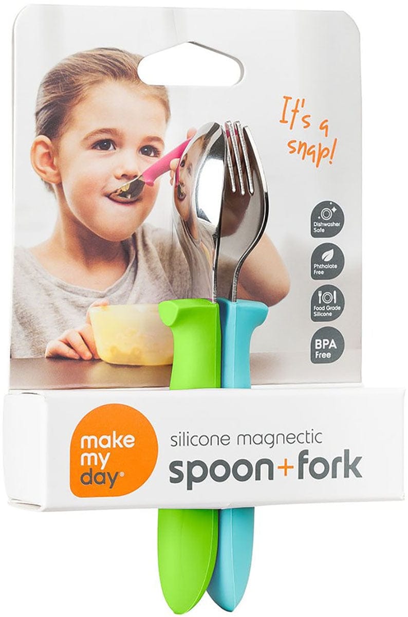 Make My Day Spoon + Fork - Green/Blue - BP301