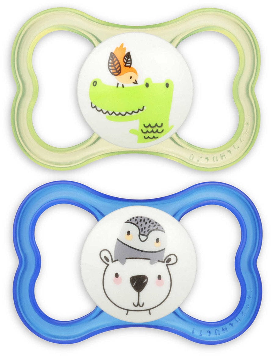 MAM Baby Air 6m+ Pacifiers, 2 Pack - Blue/Green - 2224-024-4-1-BLU-GRN