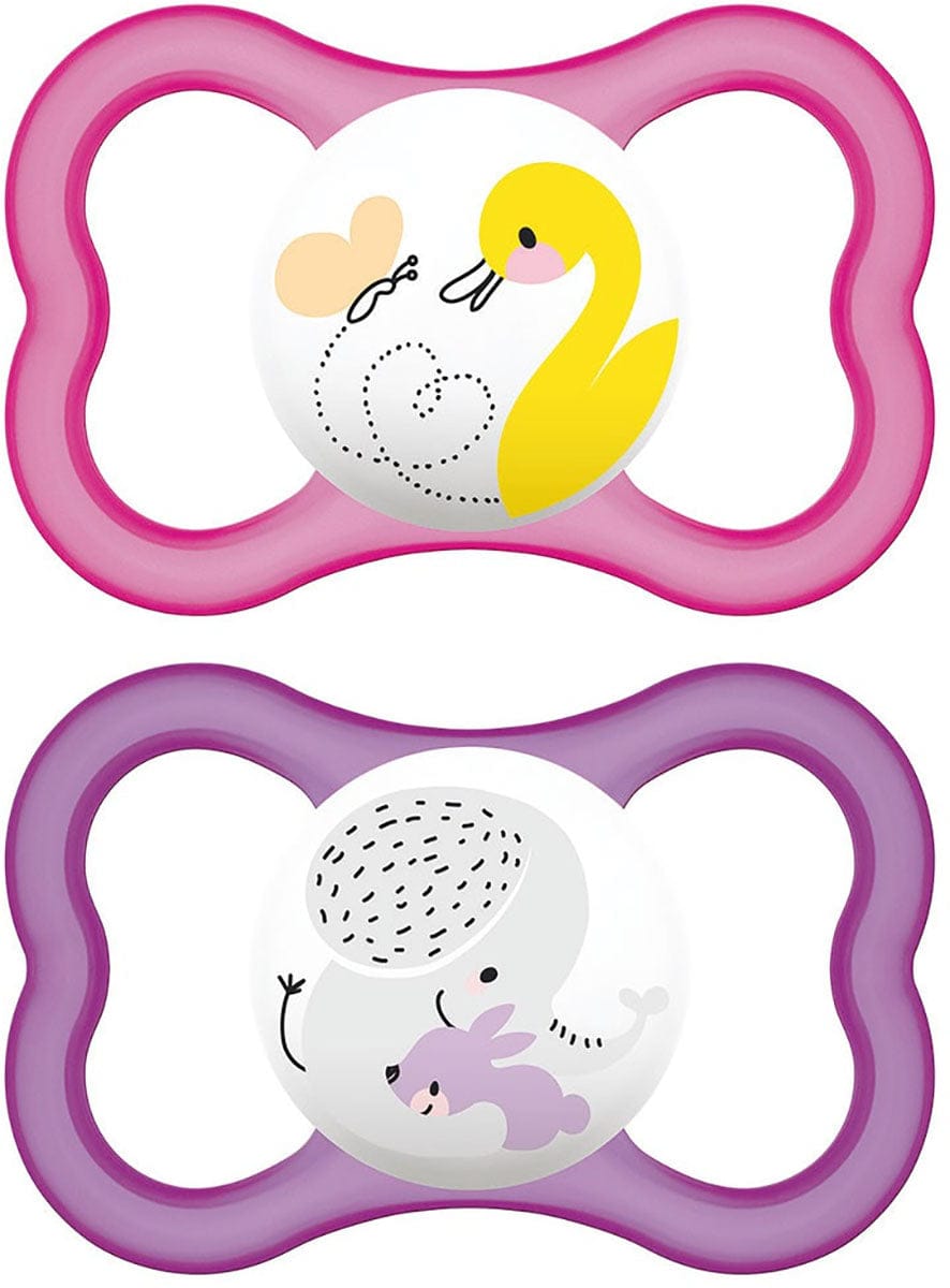 MAM Baby Air 6m+ Pacifiers, 2 Pack - Girl - 2224-024-4-1-GIRL