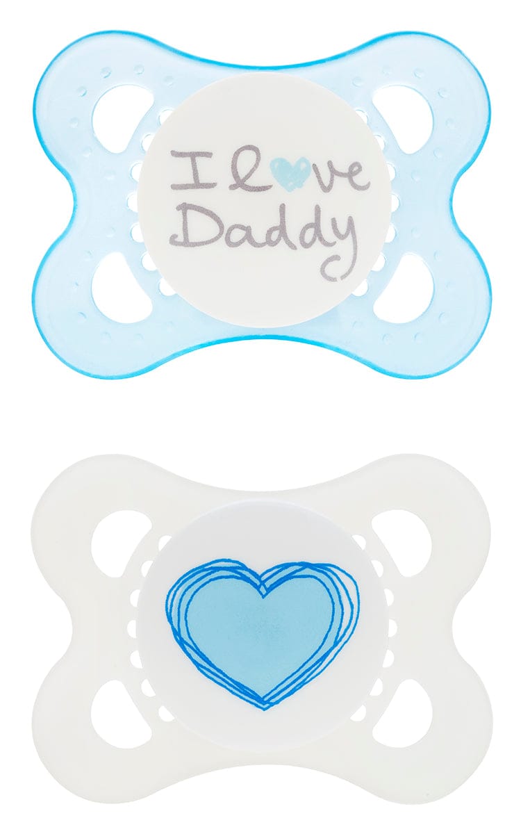 MAM Baby Daddy 0-6M Pacifier, 2pk - Boy - 1124-012-0-1