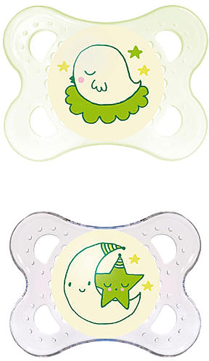 MAM Baby Night Glow in the Dark 0-6m Pacifiers 2 Pack - Neutral - 1454-024-4-1-NEUTRAL