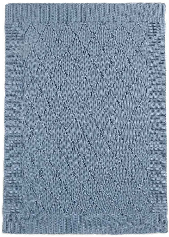 Mamas & Papas Cable Knit Blanket - Denim Blue - 3924N0600