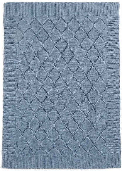 Mamas & Papas Cable Knit Blanket - Denim Blue - 3924N0600
