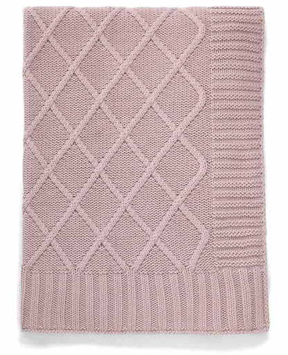 Mamas & Papas Cable Knit Blanket - Dusky Rose - 392490900