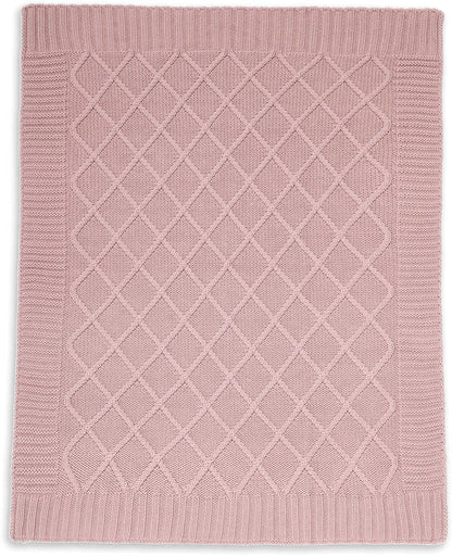 Mamas & Papas Cable Knit Blanket - Dusky Rose - 392490900