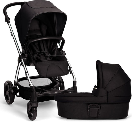 Mamas & Papas Sola 2 Chrome Stroller & Carrycot - Black - 5492525W1-1036525W1
