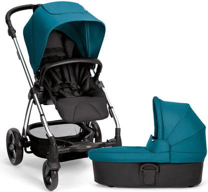 Mamas & Papas Sola 2 Chrome Stroller & Carrycot - Petrol Blue