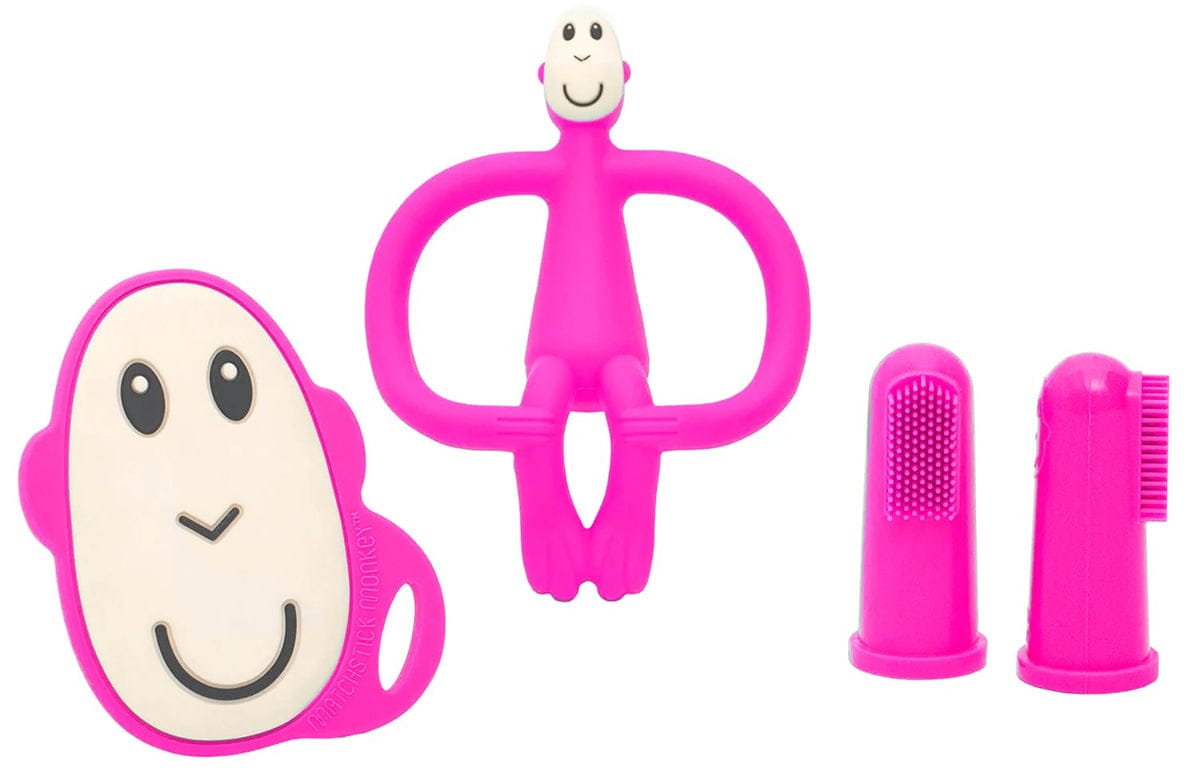 Matchstick Monkey Teething Starter Set - Pink - 19-16001