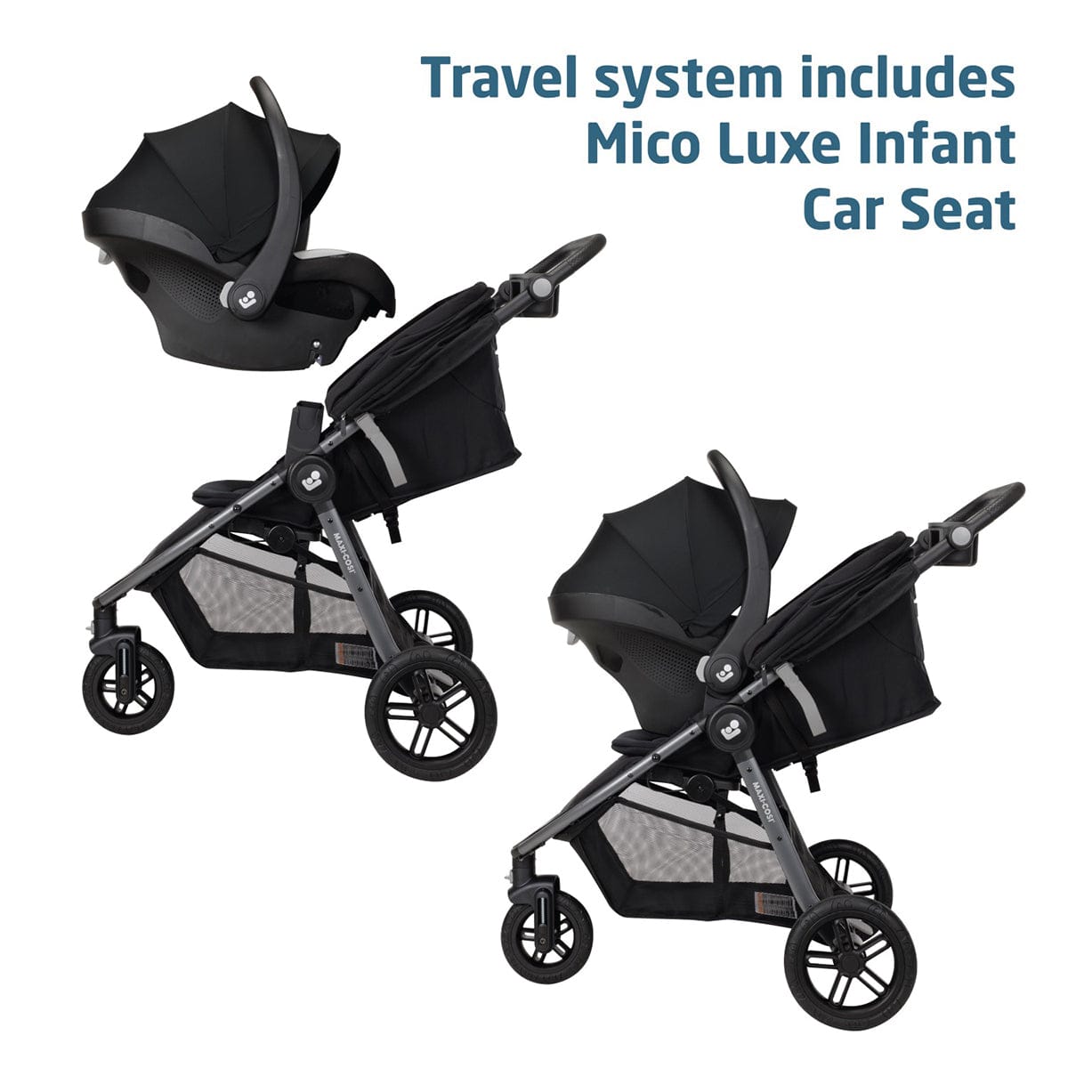Maxi-Cosi Gia XP Luxe 3-Wheel Travel System Midnight Black