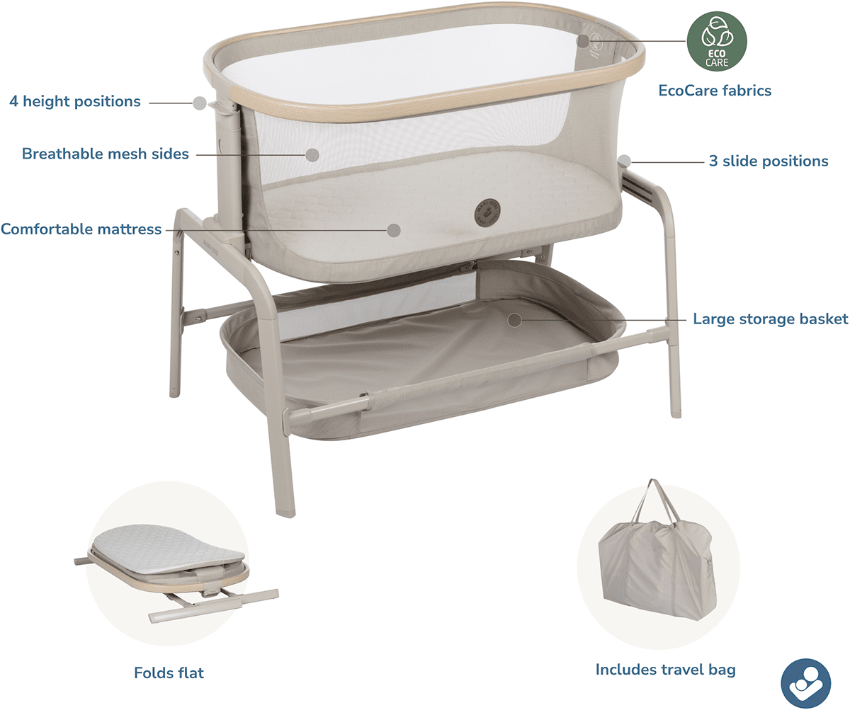 Maxi-Cosi Iora Bedside Bassinet - Classic Oat - BT079HCOA