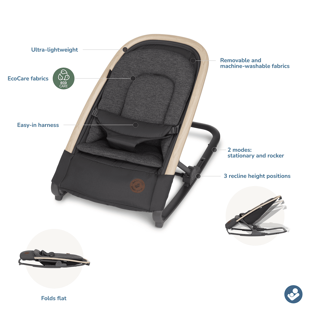Maxi-Cosi Kori 2-in-1 Rocker - Classic Graphite - BN108HCR
