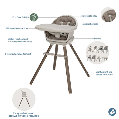 Maxi-Cosi Moa 8-in-1 High Chair - Classic Truffle - HC272HNY