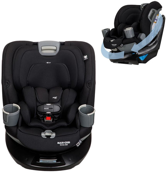 Maxi-Cosi OPEN BOX Emme 360 Rotating All-in-One Convertible Car Seat - Midnight Black - CC268FZA-ob