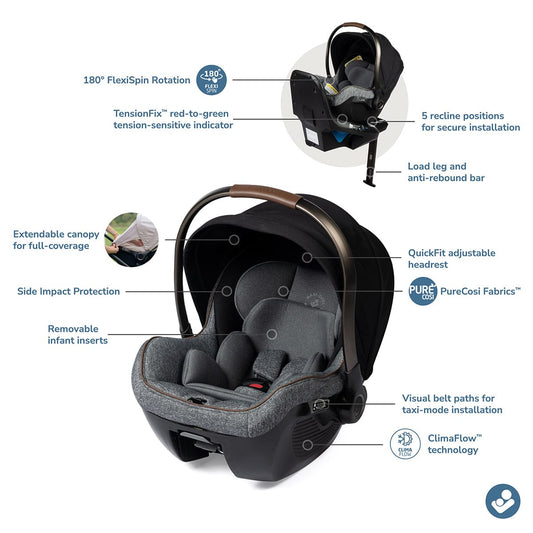 Maxi-Cosi Peri 180 Rotating Infant Car Seat - Onyx Wonder - IC364GNM