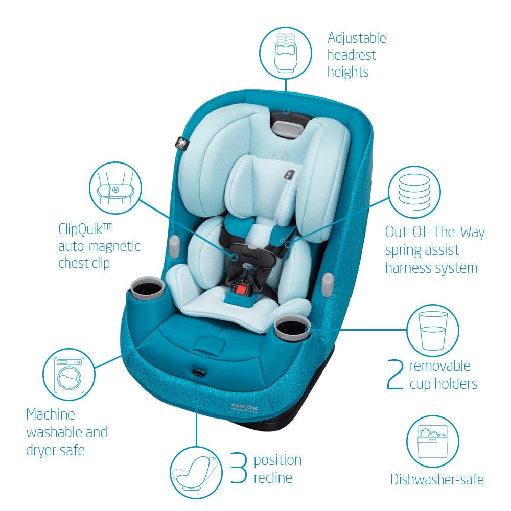 Maxi-Cosi Pria Max All-in-One Convertible Car Seat - Tetra Teal (PureCosi) - CC208FZL