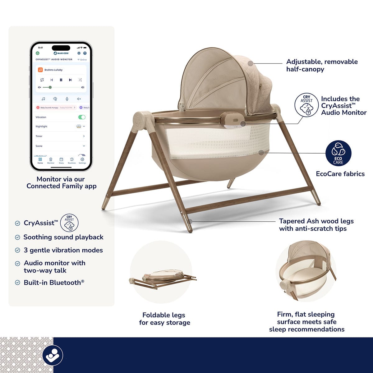 Maxi-Cosi Sibia Bassinet - Natural Heritage - BT088HDF