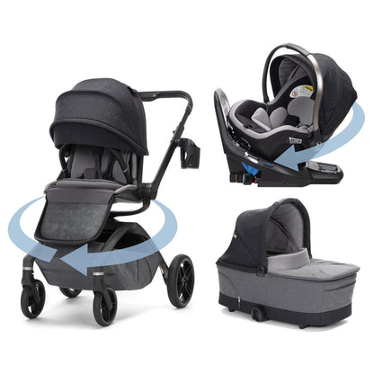 Maxi-Cosi Tana 360 + Peri 180 Rotating Infant Car Seat Travel System + Bassinet Bundle - Onyx Heritage - CV452HCV-CV460HCV-IC397HCV