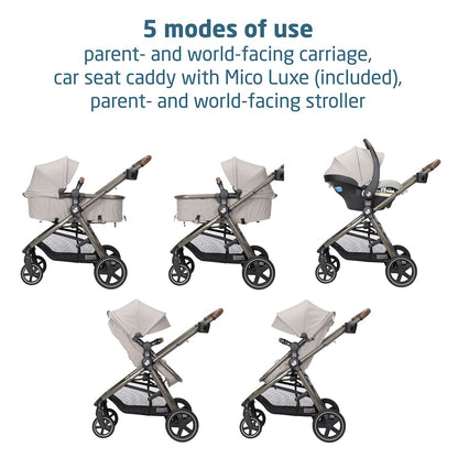 Maxi-Cosi Zelia 2 Luxe 5-in-1 Modular Travel System - New Hope Tan - TR455GYQ