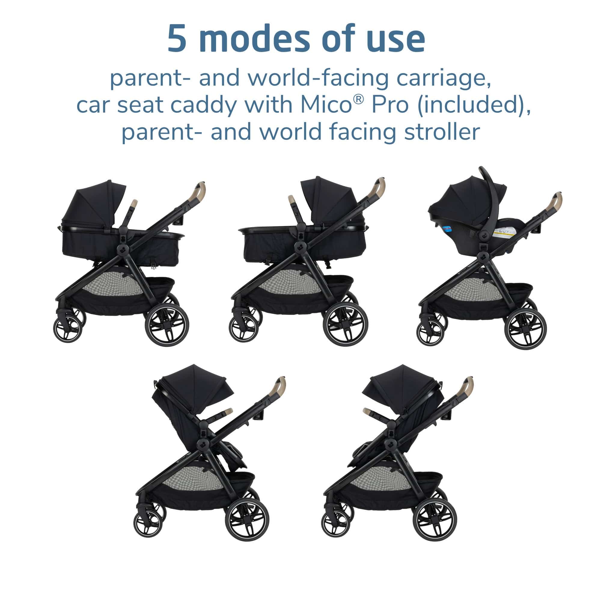 Maxi-Cosi Zelia Pro 5-in-1 Travel System - Caspian Caviar – Albee Baby