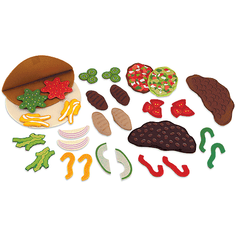 Melissa & Doug Felt Play Food - Taco & Burrito Set - 3975