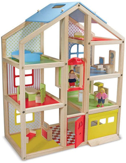 Melissa & Doug Hi-Rise Wooden Dollhouse and Furniture Set - 2462