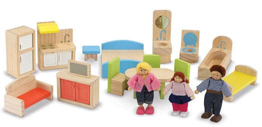 Melissa & Doug Hi-Rise Wooden Dollhouse and Furniture Set - 2462