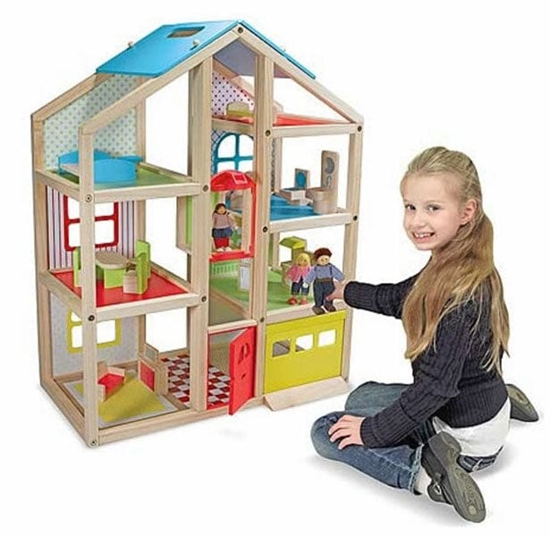 Melissa & Doug Hi-Rise Wooden Dollhouse and Furniture Set - 2462