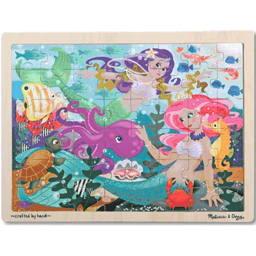 Melissa & Doug Mermaid Fantasea Wooden Jigsaw Puzzle-48 Piece
