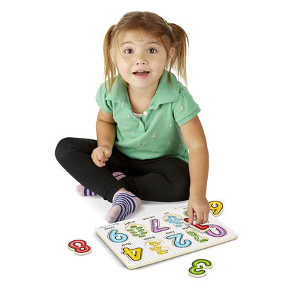 Melissa & Doug See-Inside Numbers Peg Puzzle - 10 pieces - 3273