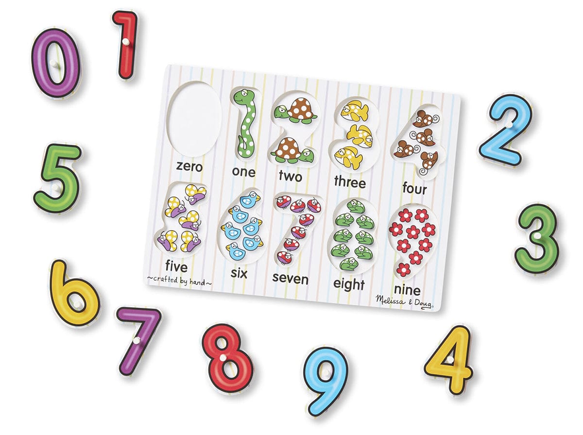Melissa & Doug See-Inside Numbers Peg Puzzle - 10 pieces - 3273