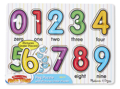 Melissa & Doug See-Inside Numbers Peg Puzzle - 10 pieces - 3273