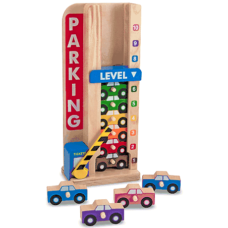 Melissa & Doug Wooden Stack & Count Parking Garage