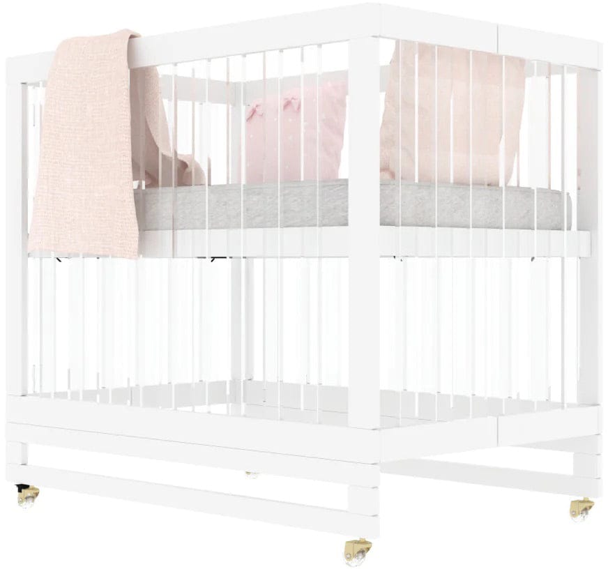Melo Caress Foldable Crib - White / Gold / Acrylic - MMCWA671