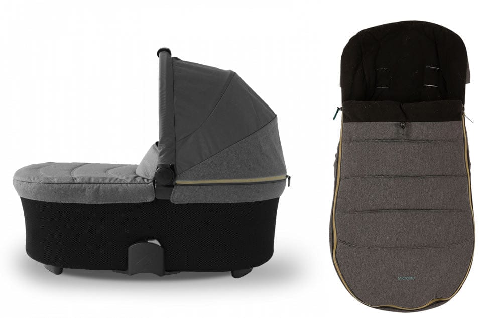 Micralite SmartFold Bassinet & Footmuff Accessory Bundle - Carbon - SMRTBUNFTMFCARBON