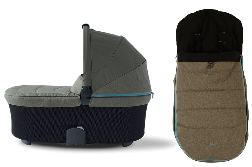 Micralite SmartFold Bassinet & Footmuff Accessory Bundle - Evergreen - SMRTBUNFTMFGREEN