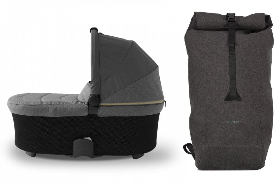 Micralite SmartFold Bassinet & Shopping Bag Accessory Bundle - Carbon - SMRTBUNSBCARBON