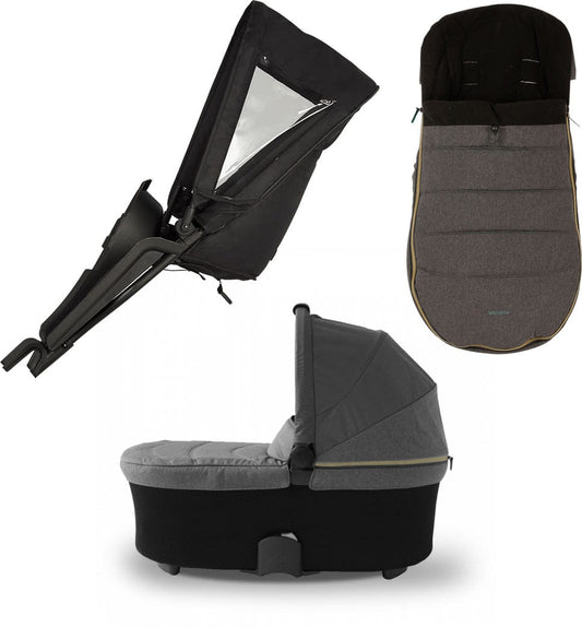 Micralite TwoFold Accessory Bundle with Footmuff - Carbon - TWOBUNFTMFCARBON