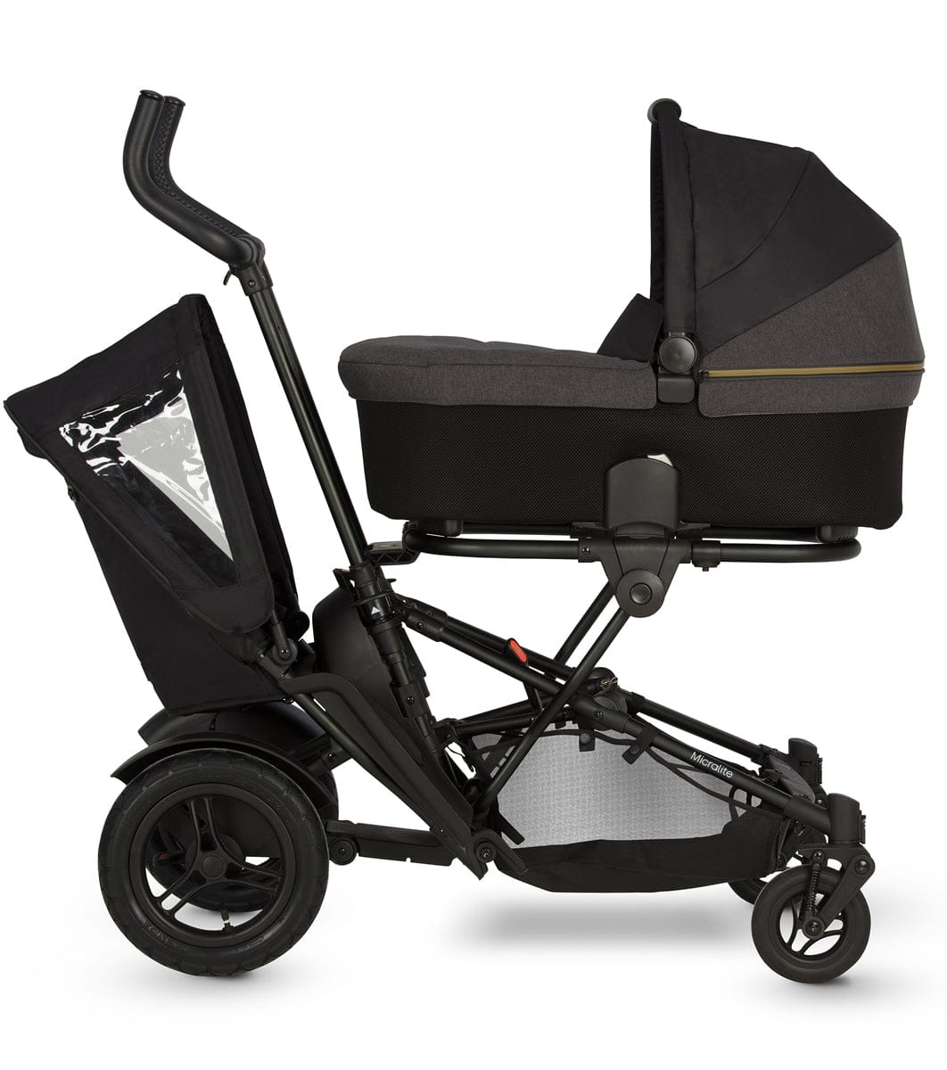 Micralite TwoFold Double Stroller + Bassinet - Carbon - ML211-CBUS